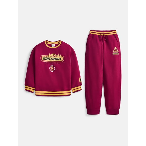 Matchbox Boys' Front Back Graphic Sweatshirt and Jogger Pants Set, 2-Piece, Sizes 4-16