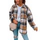 thumbnail image 1 of Turn Down Collar Jacket, Fashionable Casual Button Long Sleeve Plaid Jacket For Women For Office Work ANGGREK Otros, 1 of 2
