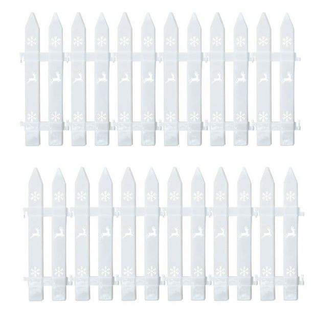 Xihbxyly Liquidación de Verano Decoraciones Navideñas Valla para Árbol de Navidad Valla Blanca Valla de Plástico Empalme de Barandilla