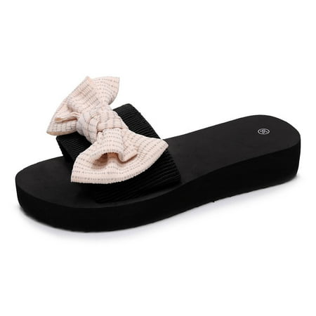 

YanHoo Twist Knot Flat Toe Side Sandals Women Girls Dresssy 2023 Twist Knot Flat Toe Loop Sandals Bowknot Toe Ring Flat Slides for Women Bowknot Toe Ring Sandals