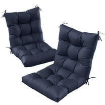 Kimunuk Outdoor Chair Cushions Set of 2, 42 x 21 x 5 in Non Slip Porch Swing Cushion Seat Back Cushions with Ties for Indoor Patio Rocking Chair, Navy Blue