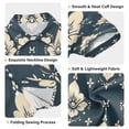 BZSMCE Short-Sleeve Button-Down Shirt Summer Navycreamfloral Pattern ...