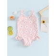 thumbnail image 2 of FEORJGP Kids Girl Swimwear Baby 6M 12M 18M 2T 3T 4T Toddler Sleeveless Monokini Swimsuits Floral Print Ruffle One-piece Rompers for Cute Sweet Summer Bathing Suits Beachwear for Vacation, 2 of 8