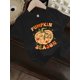 thumbnail image 1 of Halloween T-shirt - Colorful Pumpkin & Autumn Leaves Print, Round Neck Summer Top for Halloween & Fall Festivities, Halloween Girls' Shirt, Seasonal Kids' Clothing, Graphic Print Tee, 1 of 6