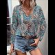 thumbnail image 4 of Blusas Casuales de Larga con Cuello en V y Estampado Bohemio para Mujer 1-Colores Mezclados XL, 4 of 9