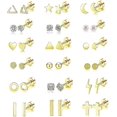 thumbnail image 1 of 18 Pairs Tiny Cartilage Stud Earrings for Women Men CZ Stud Earrings Stainless Steel Geometric Barbell Flat Back Earrings Piercing Set------Product co, 1 of 5