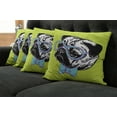 thumbnail image 2 of Ambesonne Pug Throw Pillow Cover 4 Pack, Pug with a Bow Tie, 18", Apple Green Pale Blue, 2 of 6