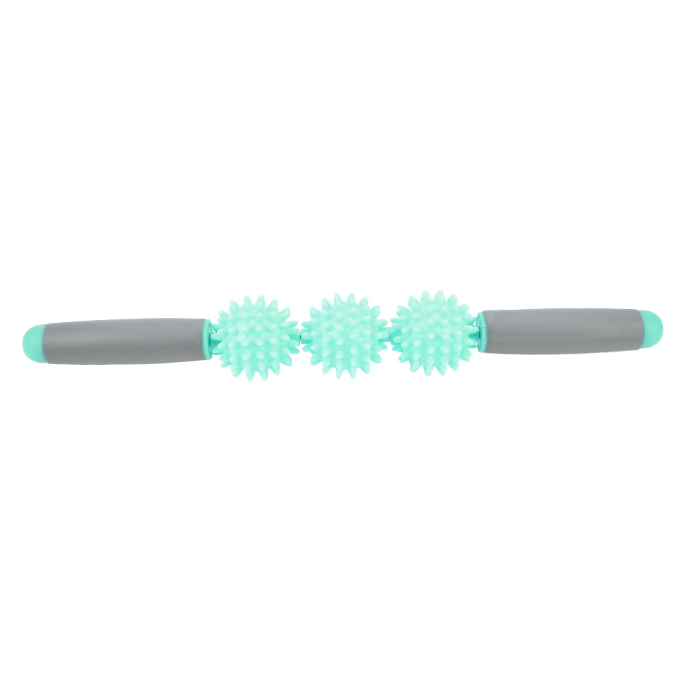 NFTIGB Yoga Muscle Roller Stick Deep Tissue Massager Cellulite Spiky Balls for Back Arms Shoulders Legs Neck Recovery Cramp Relief Fitness Exercise Foam Roller Green 16.5 inches / 42 cm