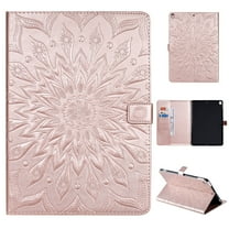 Dteck Flower Patterned Case For iPad 10.2-inch 9th Generation 2021/iPad 8th/7th Gen 10.2"/Air 3rd Generation 10.5 inch (2019),Magnetic Leather Card Holder Wallet Kickstand Protective Cover,Rosegold