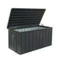 thumbnail image 6 of Gzxs 120 Gallon Large Outdoor Deck Box, Waterproof Steel Storage Box, Patio Storage Bin Bench Cabinet Lockable for Patio Furniture, Garden Tools and Pool Supplies (Dark Gray), 6 of 6