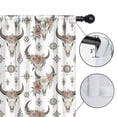 thumbnail image 4 of Blackout Kids Curtains,White Buffalo Skull Flower Geometric Pattern Childrens Insulated Curtains Set Of 2,Bedroom Essentials,Toddler Room Decor 52"x63", 4 of 5