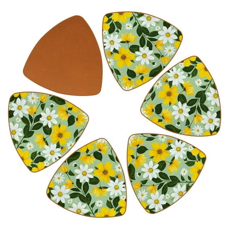 

YZUOUZY Home Decor Coaster for Desk Set of 6 Triangle Custom Coasters Beautiful Color Rose Pink Background