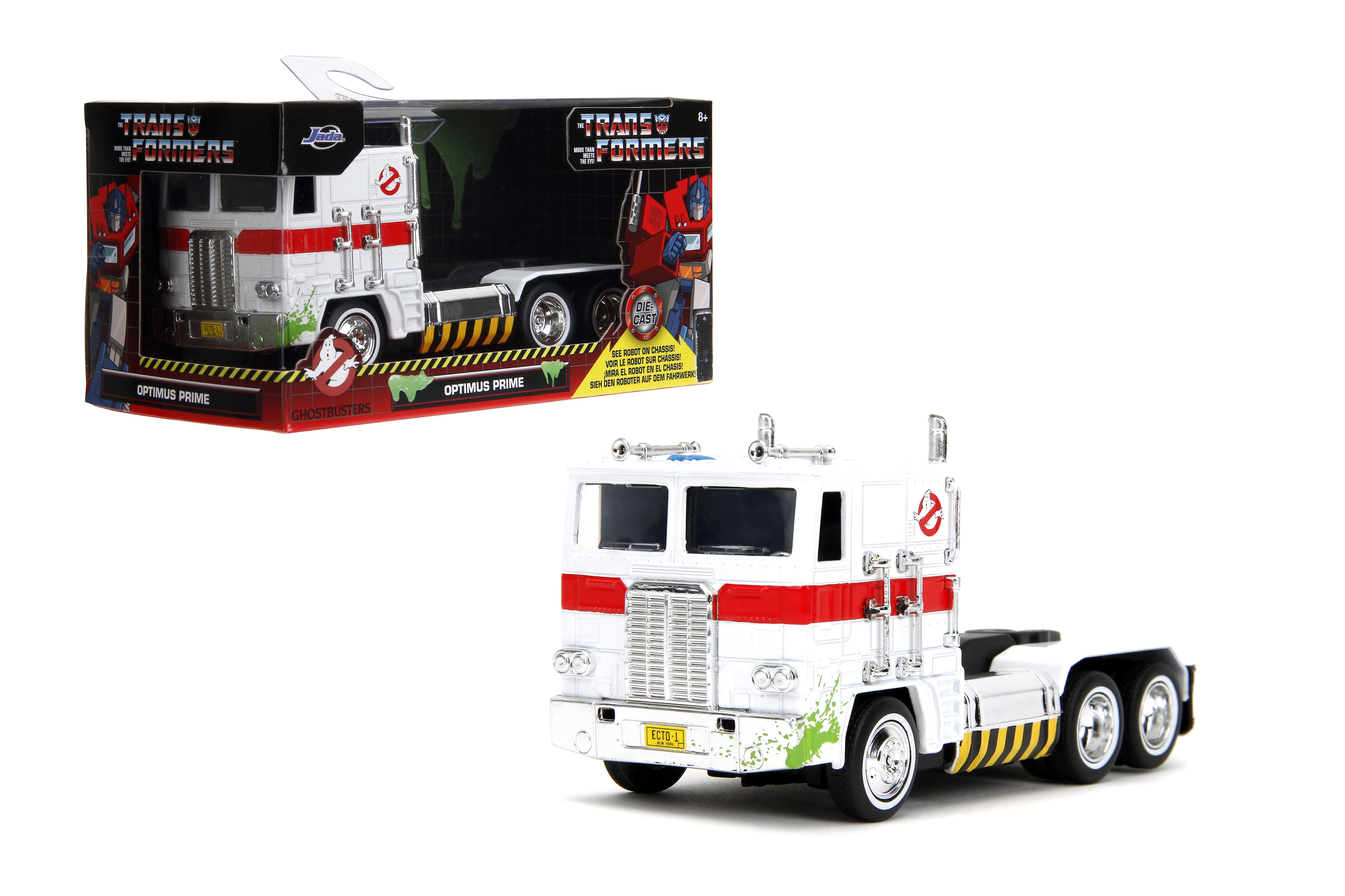 Jada Transformers G1 Optimus Prime Big Rig with Ghostbusters Ecto