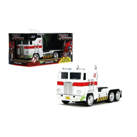 Ghostbusters x Transformers Optimus Prime G1 Mashup by Jada Toys - Hollywood Rides Die-cast, Opening Doors, 1:32 Scale, Ages 8  (40th Anniversary Edition)