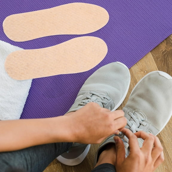 Tineasur Mens Insoles Wood Insoles Nonslip Design Beige 20 Pairs