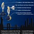 thumbnail image 2 of Gem Stone King 925 Silver and 10K Yellow Gold Blue Sapphire and White Lab Grown Diamond Dangle Earrings for Women | 2.25 Cttw | Gemstone September Birthstone | Round 6MM, 2 of 6