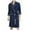 A-Blue1156, variant on Women's Contrast Piping Bath Robe Loose 3/4 Sleeve Wrap Neck Sleepwear Soft Elegant Sleep Robes