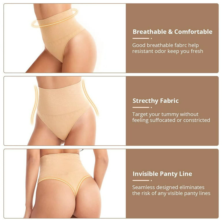 tummy control underwear for women firm tummy support shaping thong high  waist shapewear panties seamless body shaper low back compression comfort