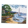 thumbnail image 1 of Abbracc 11 Count Aida Stamped Cross Stitch Embroidery s Pre-Printed Pattern - Seaside, 1 of 9