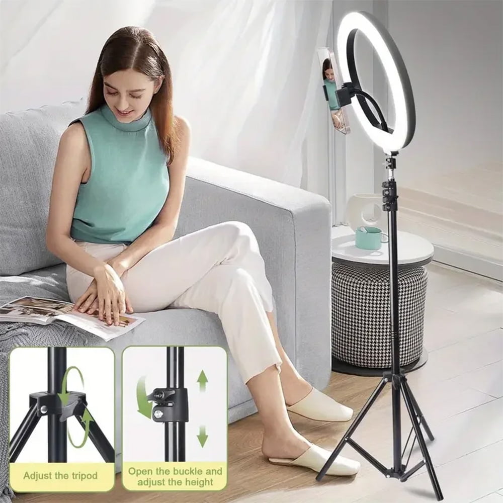 UEGOGO 10" LED Ring Light W/63" Tripod & Phone Holder - Portable for Live Stream, YouTube, TikTok Videos