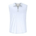 thumbnail image 4 of BiZtdJrK Men's 1/4 Zip Up Sleeveless Polos Shirts Summer Slim Solid Color Lapel Vest Casual Muscle Fit Workout Tank Tops, White, M, Man Gifts for Men, 4 of 7