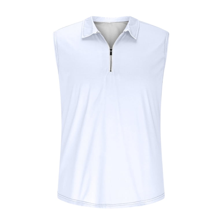 Sleeveless Shirt Zip Front White Top Sleeveless Zip Front Top In