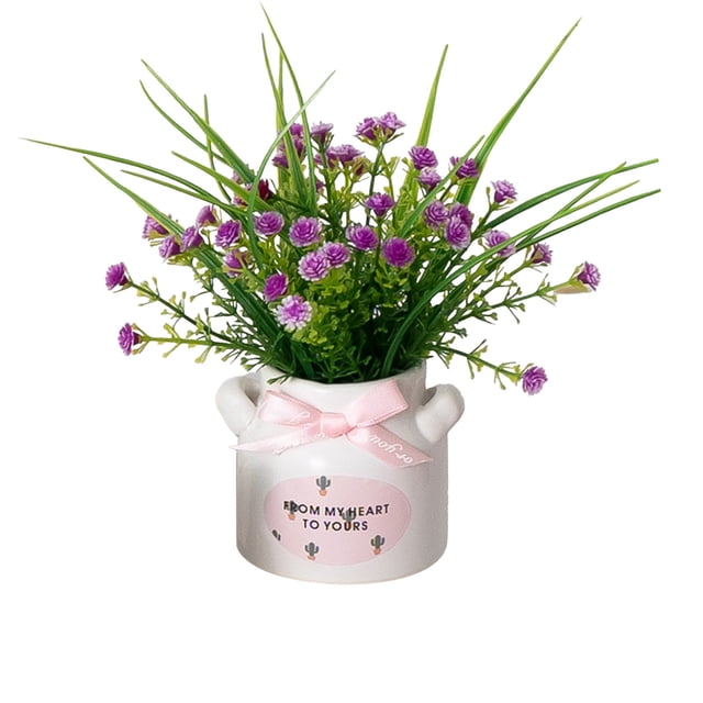 Ohufall Artificial Flower Bonsai Fake Flowers For Home Office Decor Table Centerpieces Wedding Party