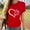 Red, variant on Sakmal Womens Tops Under $5 Short Sleeve Green Graphic Crew Neck T-Shirts Shirts for Women
