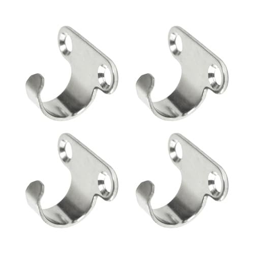 MARINE CITY Light Duty Utility Hooks, 304 Grade Stainless Steel, Size 1-1/8 Inch Length, 11/16 Inch Width, 1/16 Inch Thickness, Corrosion Resistant for Boats, Hammocks, Ships, Yachts Pack of 4