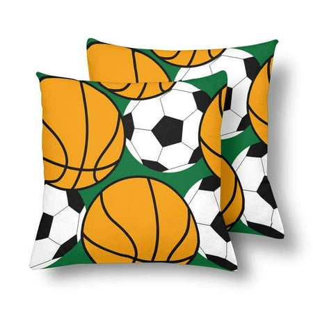 Gckg Seamless Basketball Soccer Ball Pillowcase Throw Pillow
