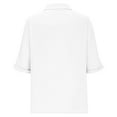 thumbnail image 6 of Ltctricy Women's Button down Shirts Spring Summer Half Sleeve Business Casual Work Tops Loose Collared Blouses, 6 of 7