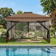 thumbnail image 6 of COBIZI 10x15 Pop up Gazebo, Outdoor pop up Canopy Tent, Patio Shelter Tents with Portable Carry Bag, Patio Gazebos for Camping, Garden, Deck, Backyard, Brown, 6 of 11