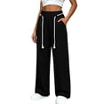 thumbnail image 2 of Sweatpants for Women Wide Leg Casual Pants Womens Jogging Pants Casual Sweatpants With Pocket Elastic Waist Pants for Workout Running Black S, 2 of 8