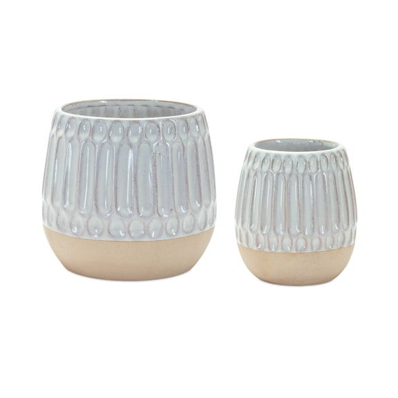 Melrose International LLC Vase (Set of 2) 3.5"D x 4.25"H, 4.75"D x 5"H Porcelain