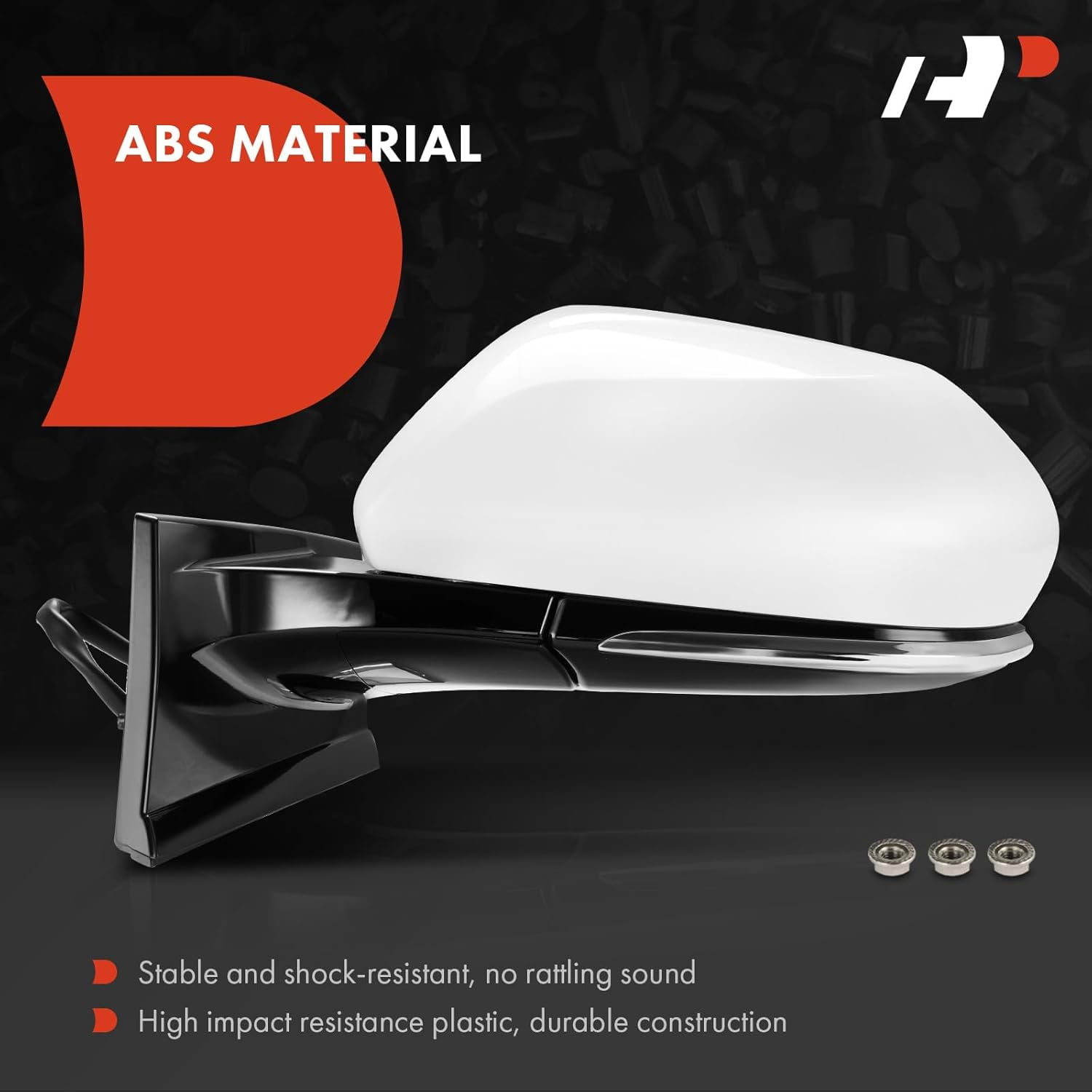 A-Premium Driver Side Power Door Mirror Compatible with Toyota Prius 2016-2022, Prius Prime 2017-2022, Prius AWD-e 2019-2022 - Heated Manual Folding with Blind Spot Detection White (Paint to Match)