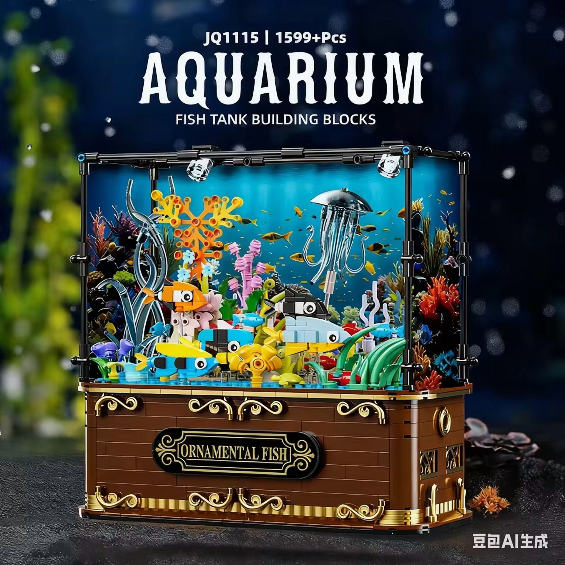 GZBricker Aquarium Clownfish Tank Building Set Compatible with Lego Fish Fishbowl Model Eco for Adults