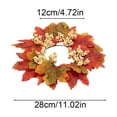 thumbnail image 3 of AYktou Fall Candle Rings, 11 Inch Artificial Maple Leaves Berries Pumpkin Wreath Candlestick, Thanksgiving Table Decor Farmhouse Candle Holder Halloween Gift for Front Door Festival Home Decor, 3 of 6