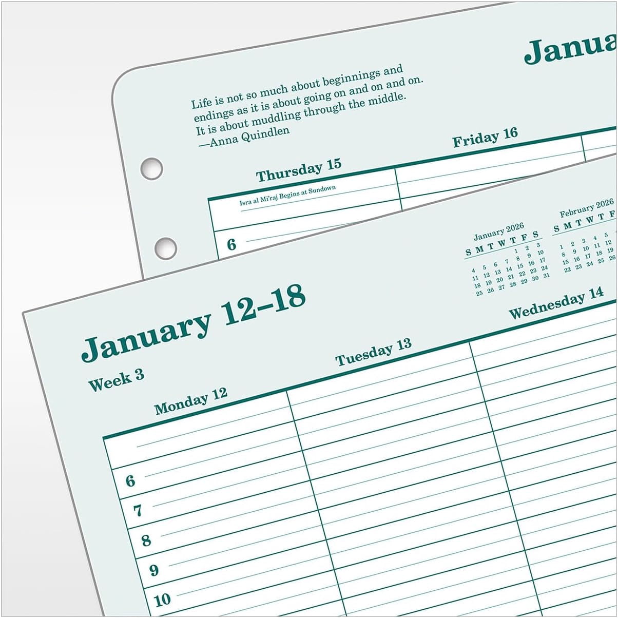 FranklinCovey - Original Weekly Ring-Bound Planner (Monarch, Jan 2026 - Dec 2026)