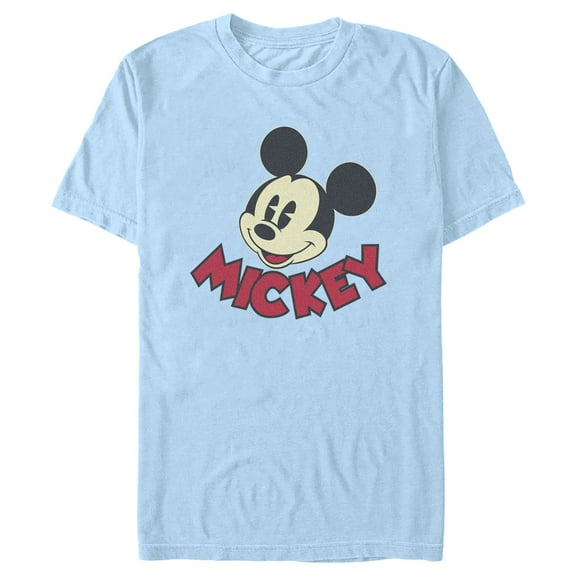 Men's Mickey & Friends Retro Mice Name  Graphic Tee Light Blue Medium