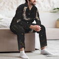 thumbnail image 7 of Lsque Abstract Starry Sky Moon Pattern Long Sleeve Pajama Set for Men - Soft 2-Piece Sleepwear and Loungewear Set with Pockets, Comfy Nightwear-Medium, 7 of 7