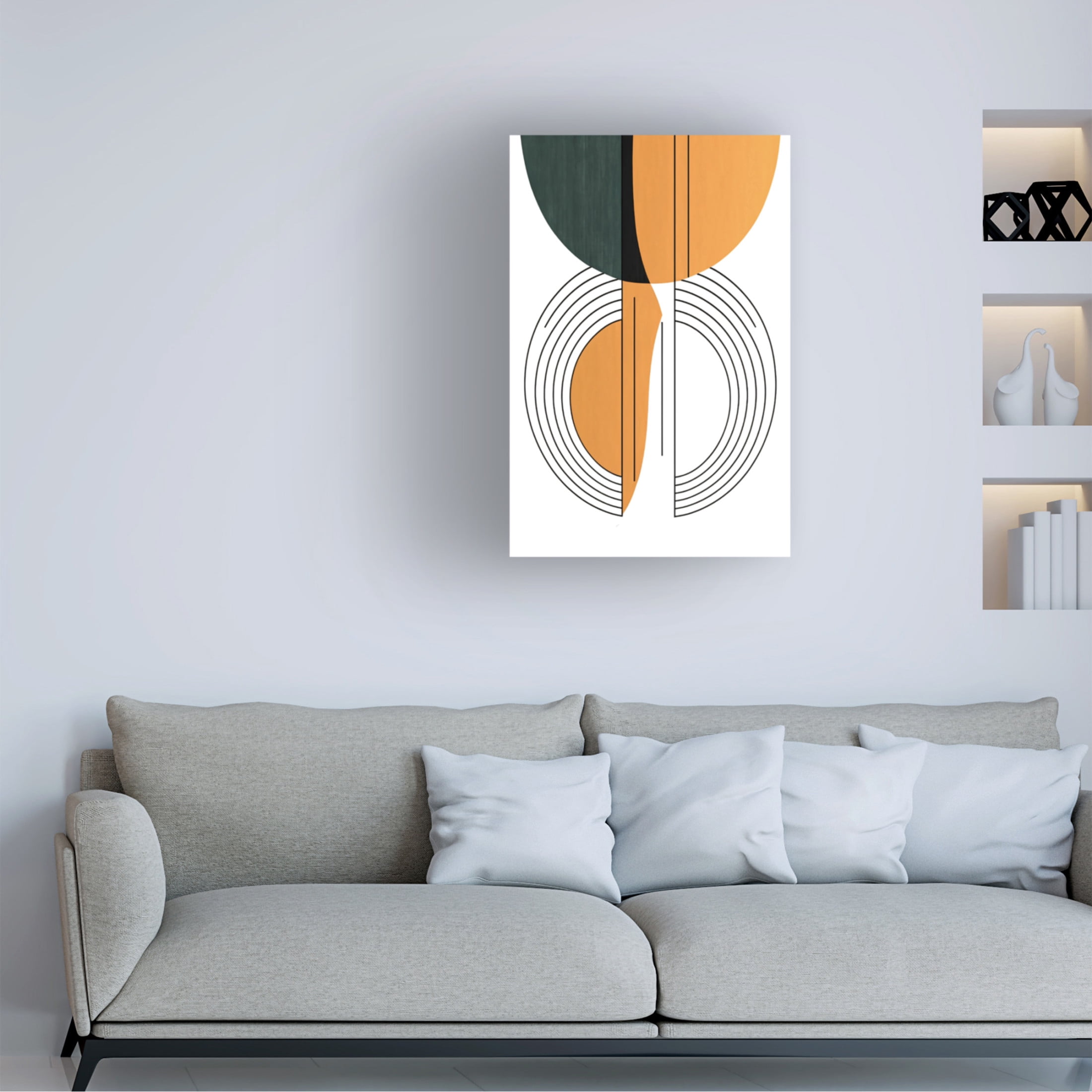 Canvas Wall Art - Ray Heere 'Mid Century Abstract Painting 29' Wall Art for Living Room, Bedroom, or Office Décor by Trademark Fine Art - 16 x 24 Inches