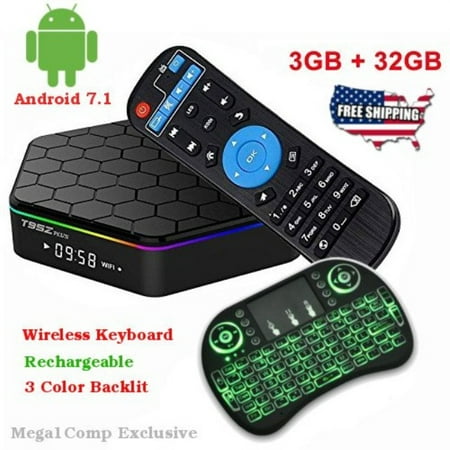 T95Z Plus Android 7.1 TV BOX Amlogic S912 Octa Core 3GB32GB Dual Band Wifi 2.4GHz5.0GHz 4K HD TV BOX with Backlit Mini