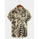 thumbnail image 4 of Camisa de hombre con estampado gráfico de tiburón sirena, ancla, cuello vuelto, manga corta, botones, ropa de calle, ropa de moda, 4 of 5