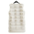 thumbnail image 5 of BLTIBY Womens Faux Fur Vest Jacket Fall Winter Coats Solid Color Fleece Thick Sleeveless Shaggy Warm Long Outerwear with Pockets Fashion Clothes Beige 3XL, 5 of 8