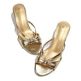 thumbnail image 6 of LuckLilac Women's 2 inch Sandals Slip-On Slide, Open Toe, Thin Low Heel Casual Party Wedding Holiday Wear，Gold, 7M, 6 of 8