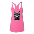 thumbnail image 2 of DJ Kitty Cat with Headphones | Womens Cat Lover Premium Tri-Blend Racerback Tank Top, Vintage Pink, Medium, 2 of 3