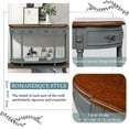thumbnail image 5 of Aukfa Console Table, 52" Retro Half Moon Sofa Table with 2 Drawers and Shelf for Living Room/Hallway, Antique Grey, 5 of 8