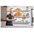 thumbnail image 6 of x Tom Papa Breaking Bread Cutting Board, 2-Piece Style Wood Bread Board with Nesting Crumb Tray, -Century Modern Serving Board for Slicing & Entertaining, 11.7” x 16”, 6 of 7