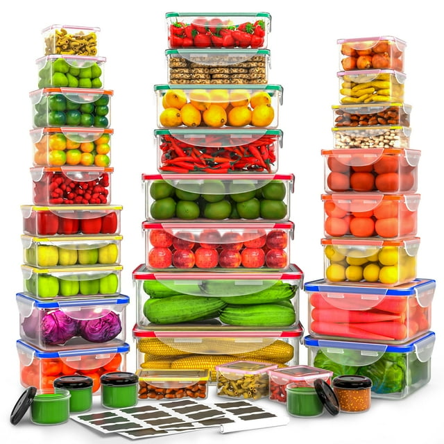 Contenedores de almacenamiento de alimentos RockBerry, 70 unidades, 1500 ml, apilables