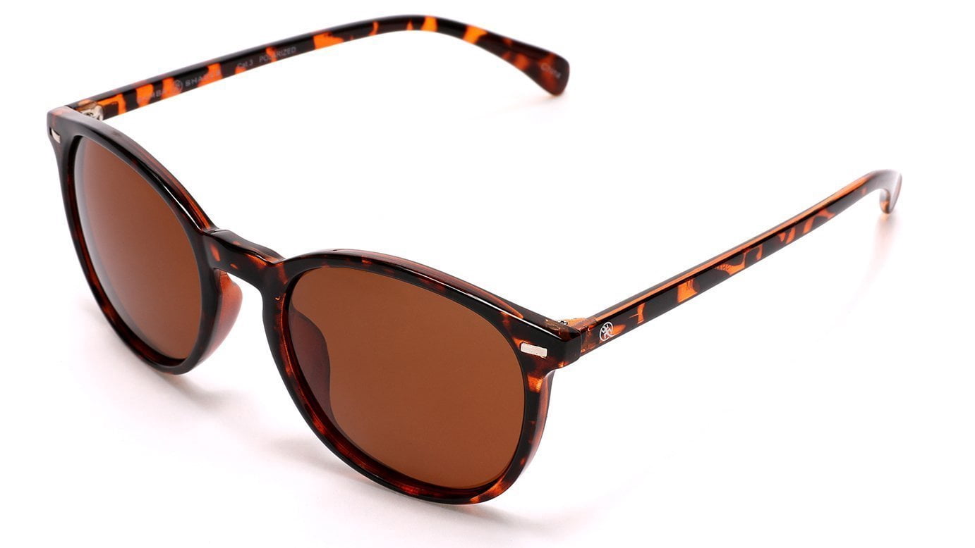 Polarized Round Verona Horn Rimmed Sunglasses - Brown Tortoise